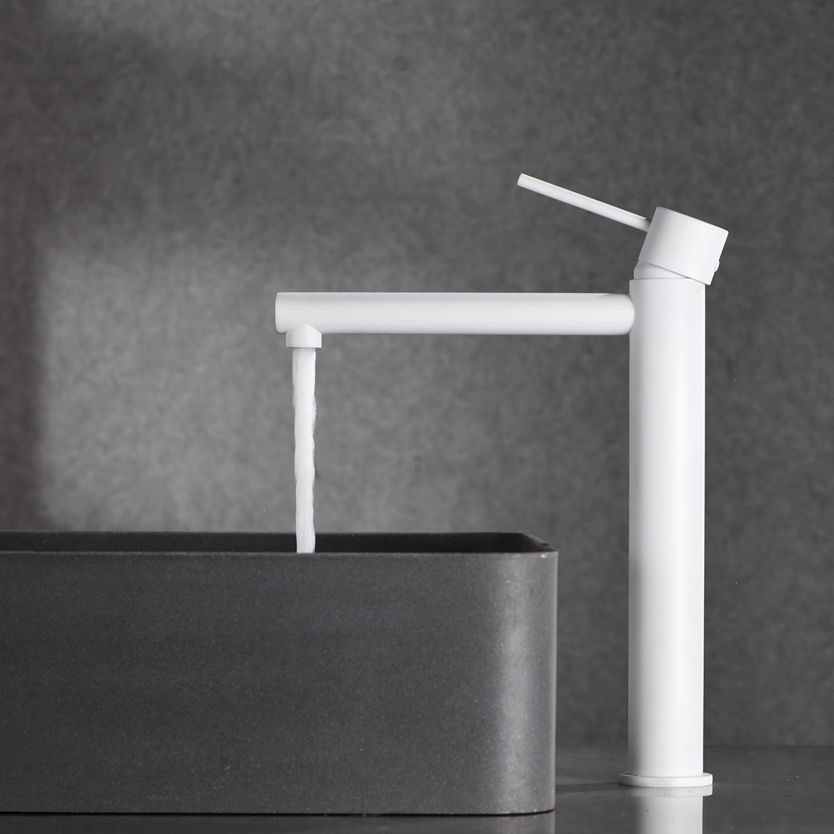 Смеситель для раковины высокий imex milos bdys045-3bl matt white