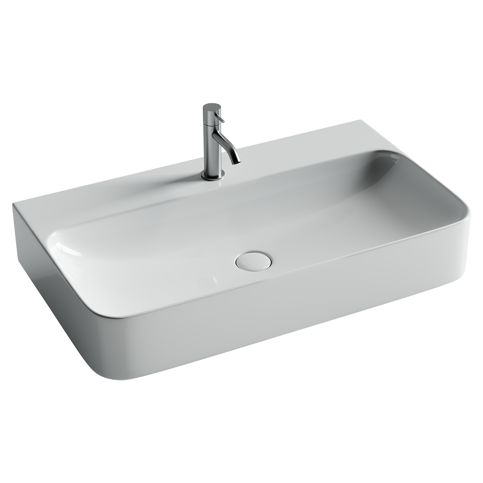 Умывальник aura с 1 отверстием для смесителя, без перелива 800x470x135мм