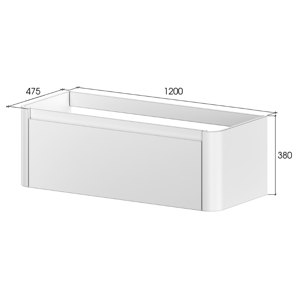 Тумба c раковиной voi 120см matt white