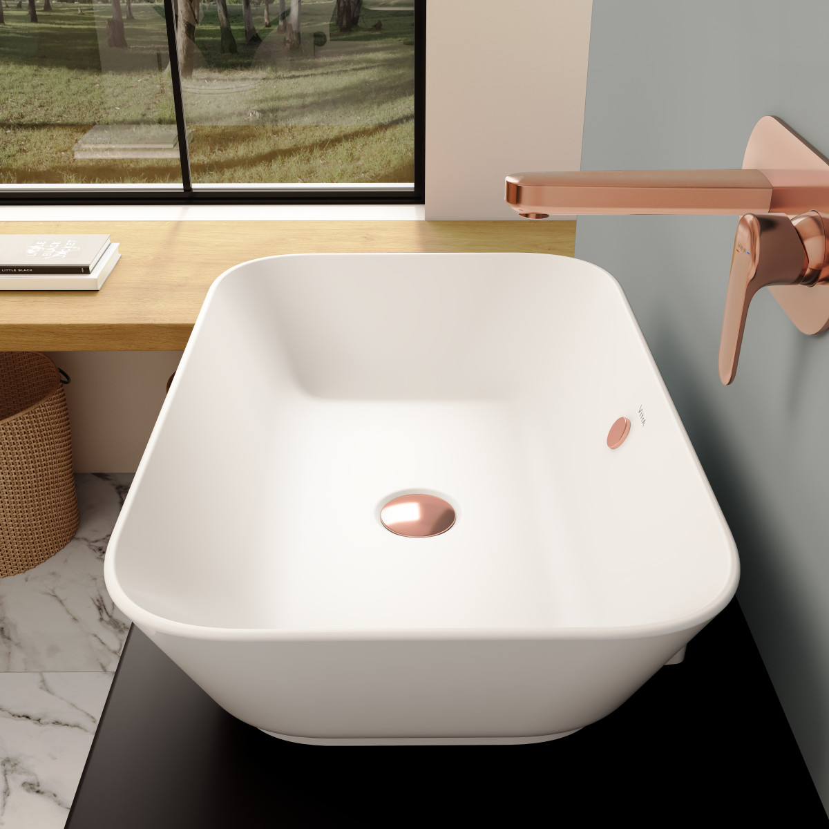 Раковина чаша VitrA Geo 7425B003-0012 60 x 39 см накладная белая антибактериальное покрытие Hygiene