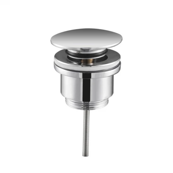 Донный клапан клик-клак ø1¼" для раковин с переливом или без imex vcc012 brushed nickel