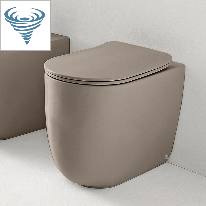 Kerasan nolita унитаз безободковый пристенный 55х35 см, tornado, с креплениями wb5n, цвет: коричневый орех