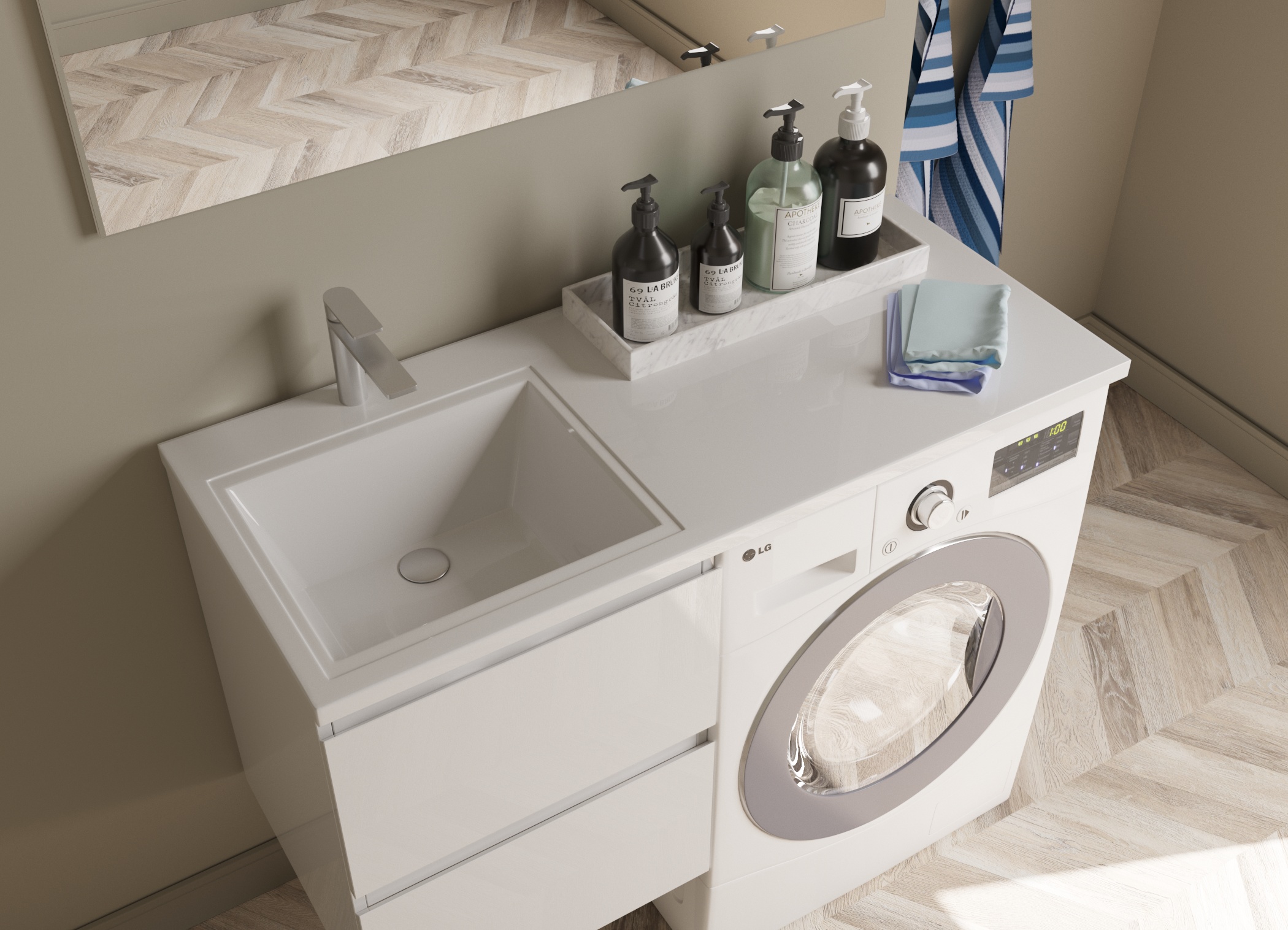 Раковина "даллас" левая 1100х480