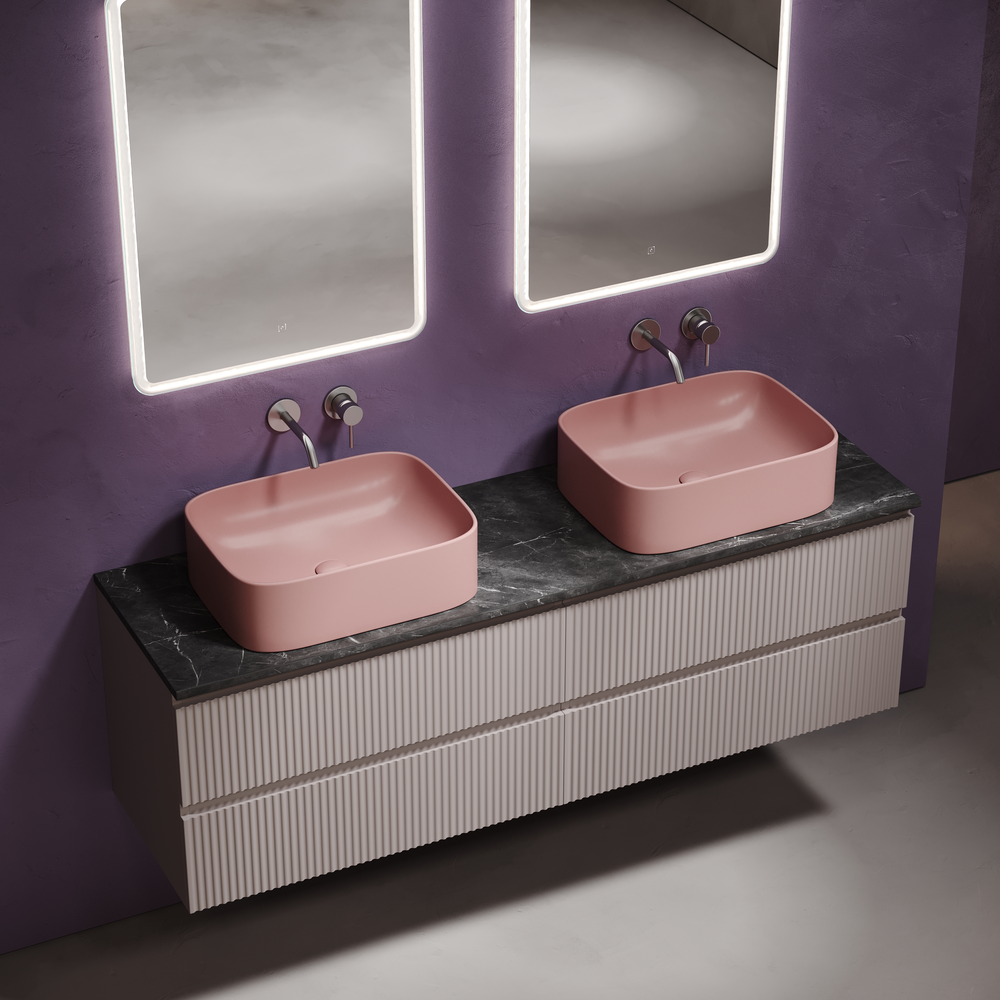 Столешница для ванной комнаты из керамогранита sancos black sky 1600х460 без отверстия под смеситель, арт.tt160a1