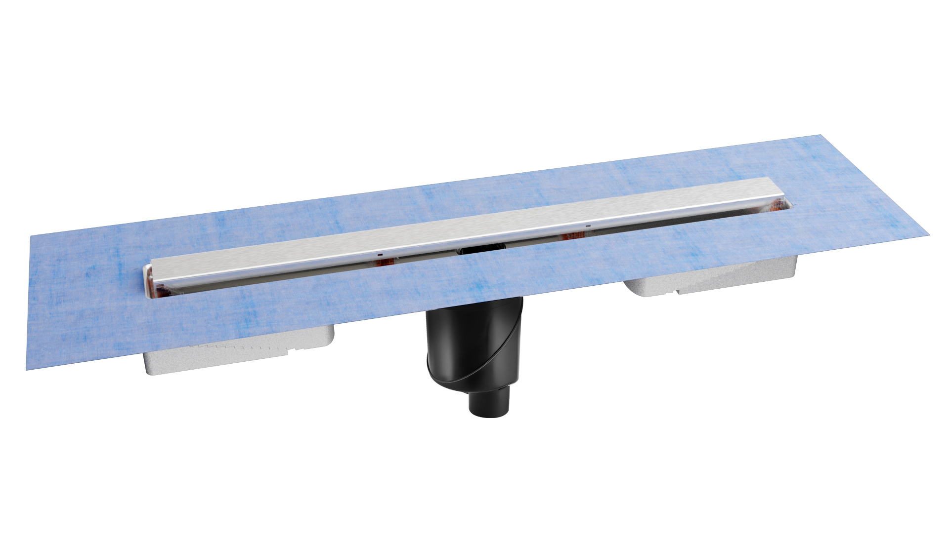 Желоб berges водосток c1 norma 400, матовый хром, s-сифон d50/105мм h50 вертикальный