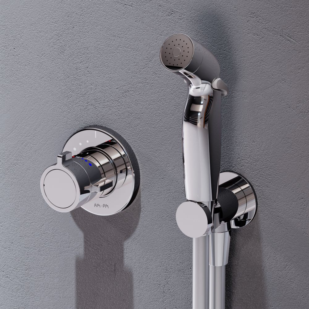 F0H85A400 X-Joy  гигиенический набор для скрытого монтажа со встроенным смесителем для душа с ТМС