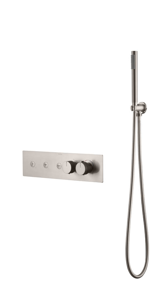 Смеситель fusion termo с ручным душем nickel brush