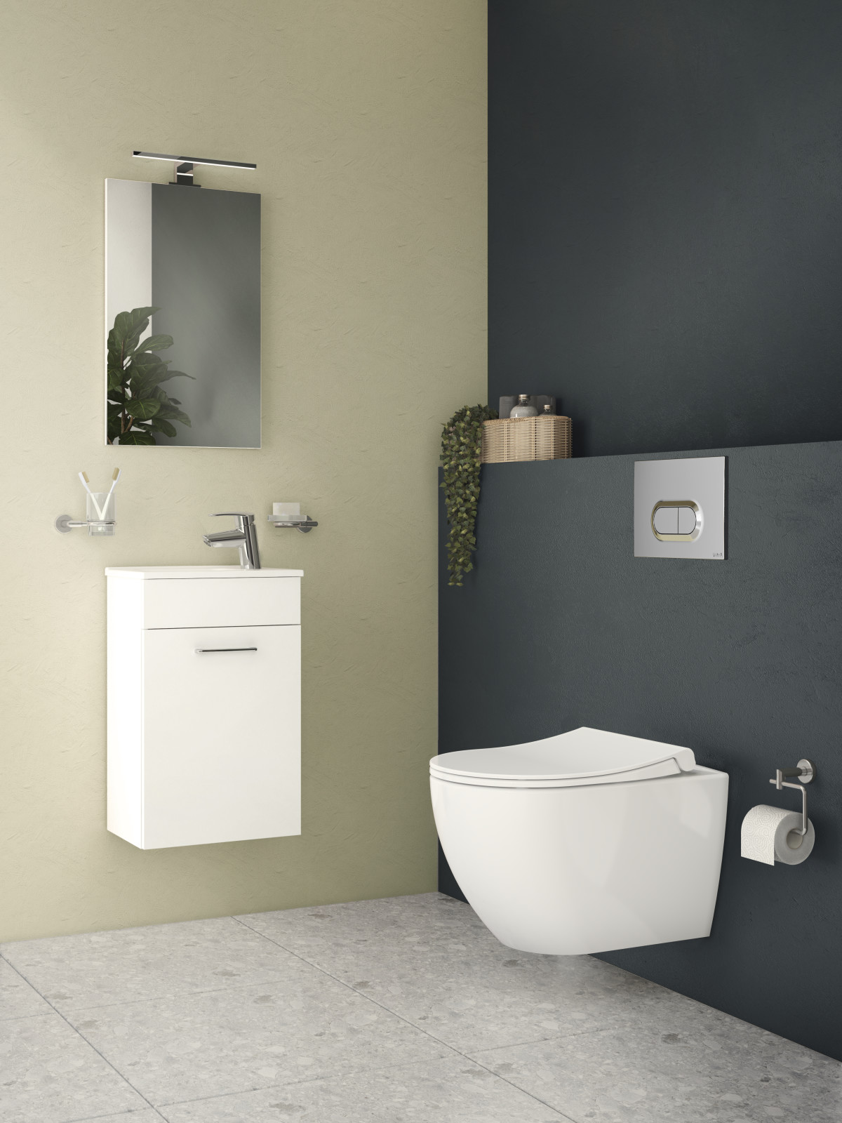 Подвесной унитаз VitrA Mia Round 7510B003-0075 безободковый SmoothFlush белый санитарный фарфор антибактериальное покрытие Hygiene