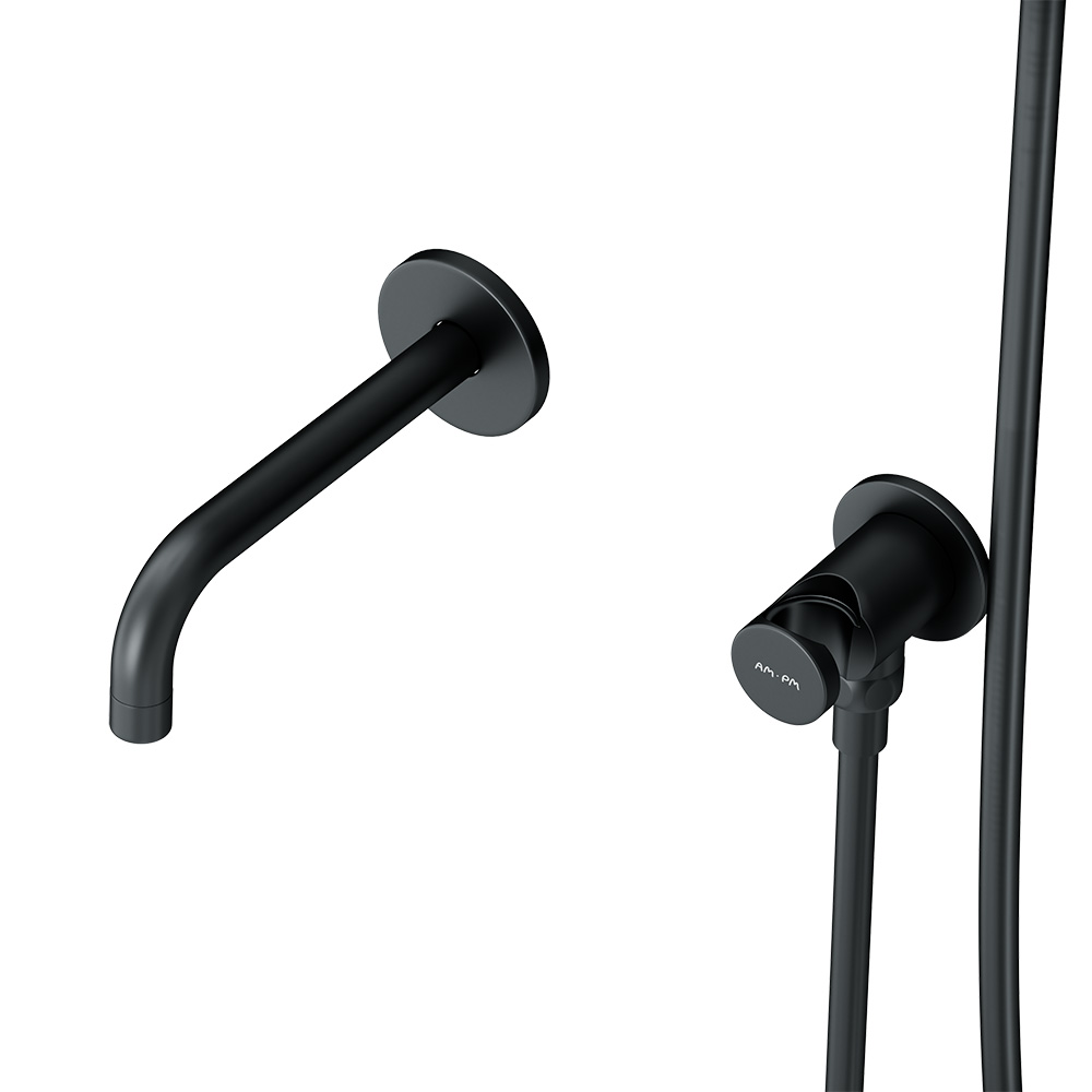 FB85A3RH32 X-Joy, набор: встроеный см-ль, излив, верхний душ 220 мм, ручн.душ, черный