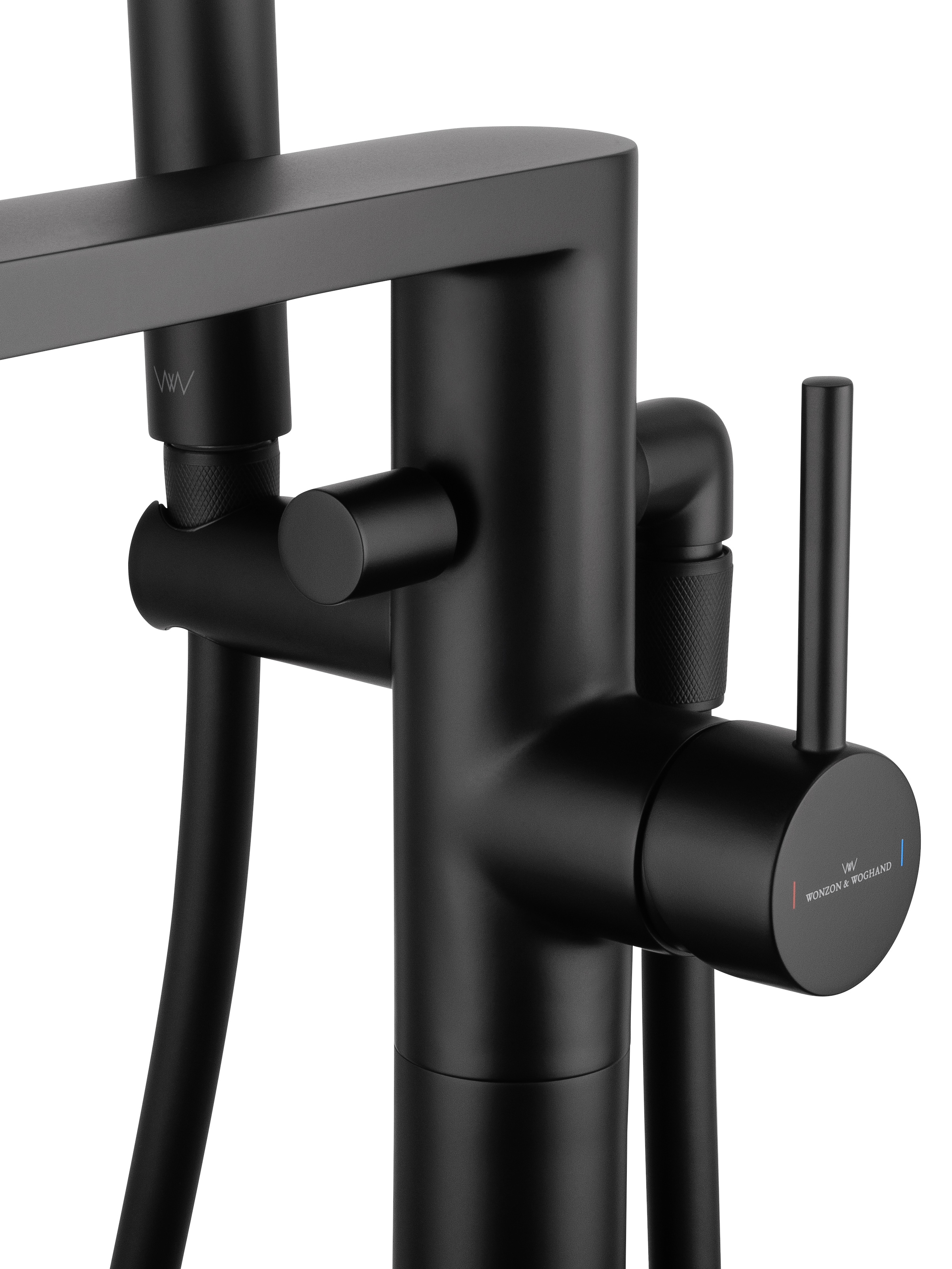 Смеситель для ванны напольного монтажа wonzon & woghand stick, черный матовый (ww-88649901-mb)