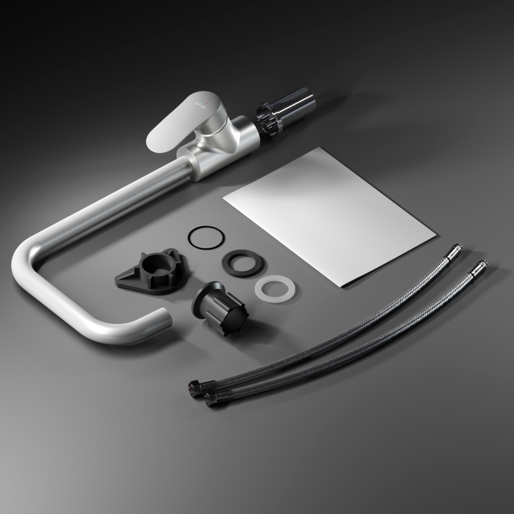 F8006011 Like, смеситель для кухни G-образный излив, сатин, шт.