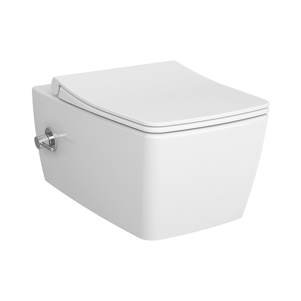 Подвесной унитаз VitrA Metropole 7672B003-1684 с функцией биде и встроенным смесителем безободковый Rim-ex белый санитарный фарфор антибактериальное покрытие Hygiene