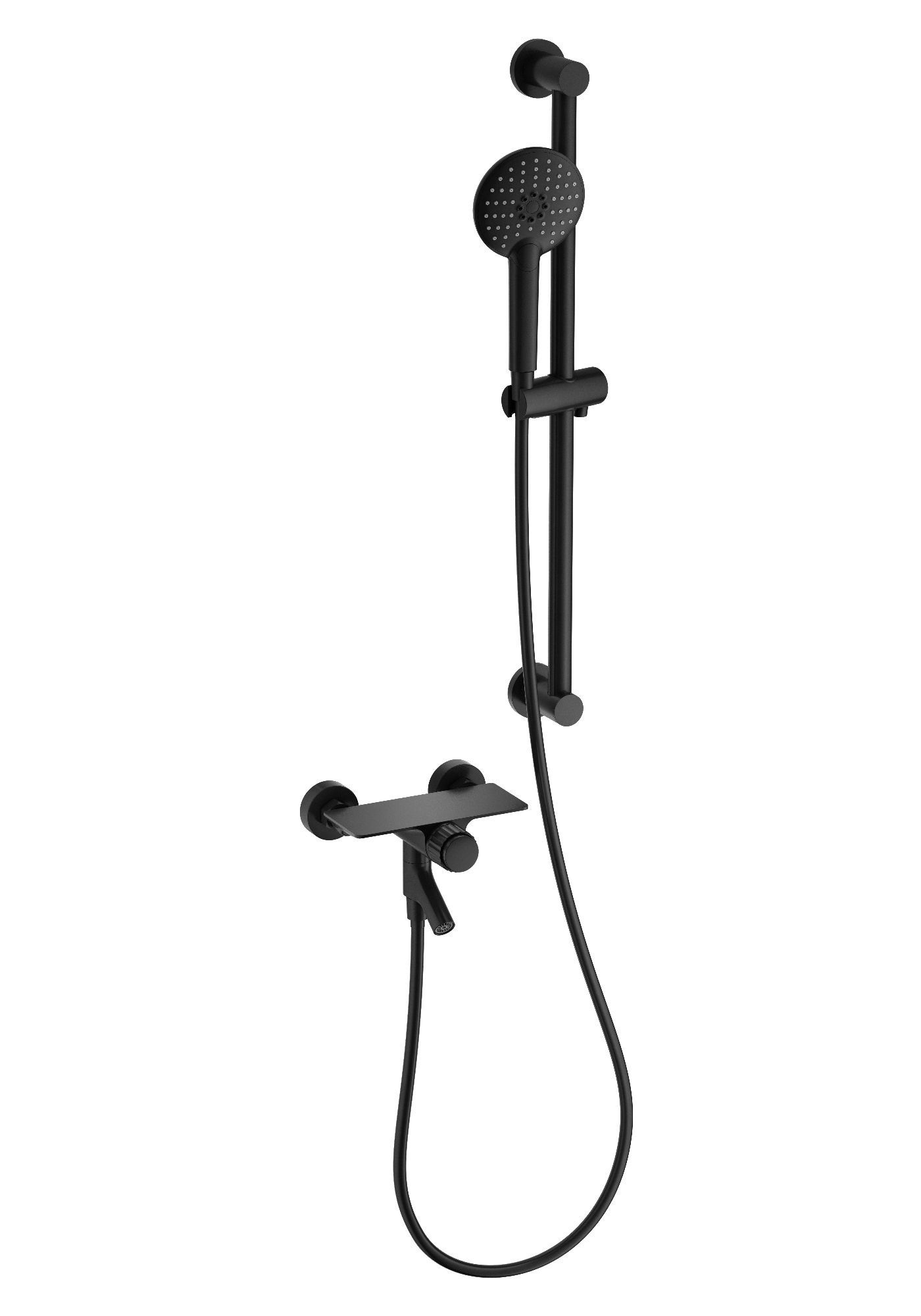 Смеситель для ванны с душевым гарнитуром wonzon & woghand click, черный матовый (ww-fe05l222-mb)