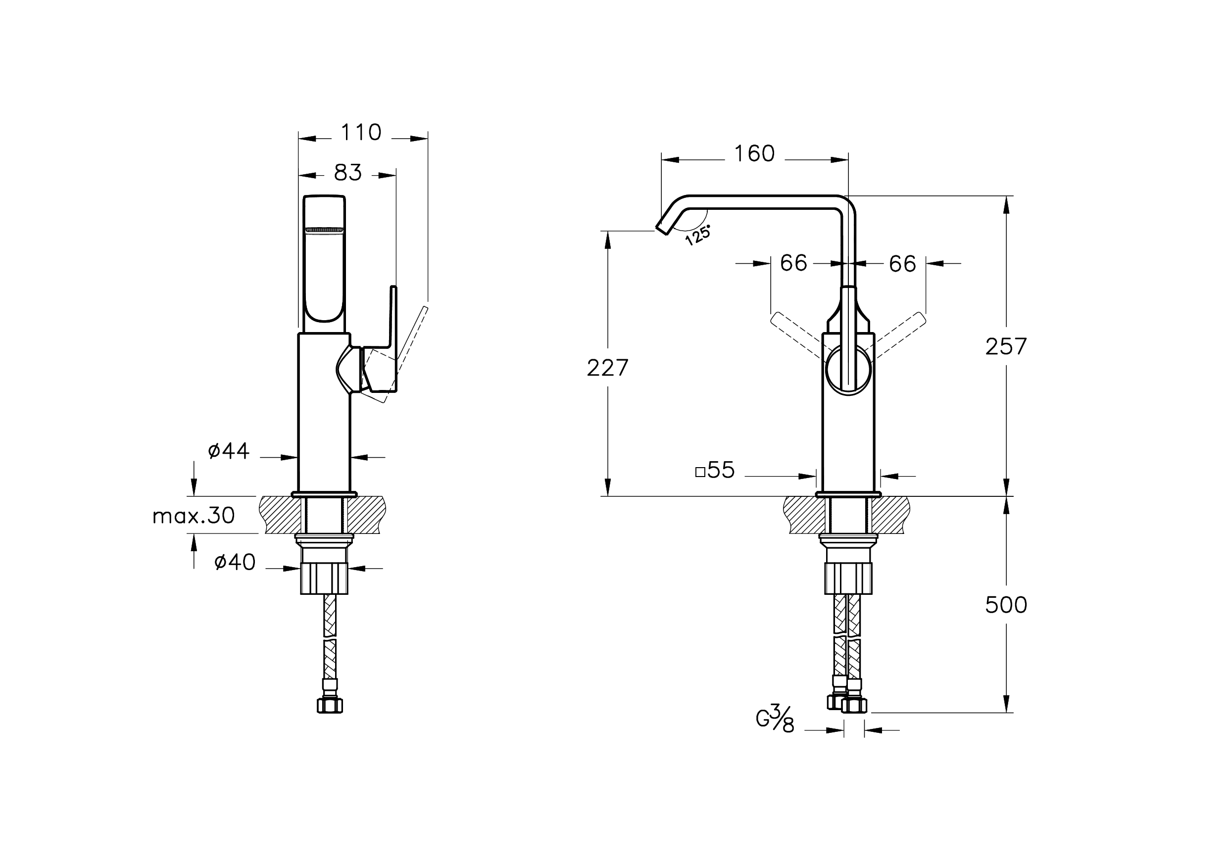 Смеситель suit для раковины-чаши, хром