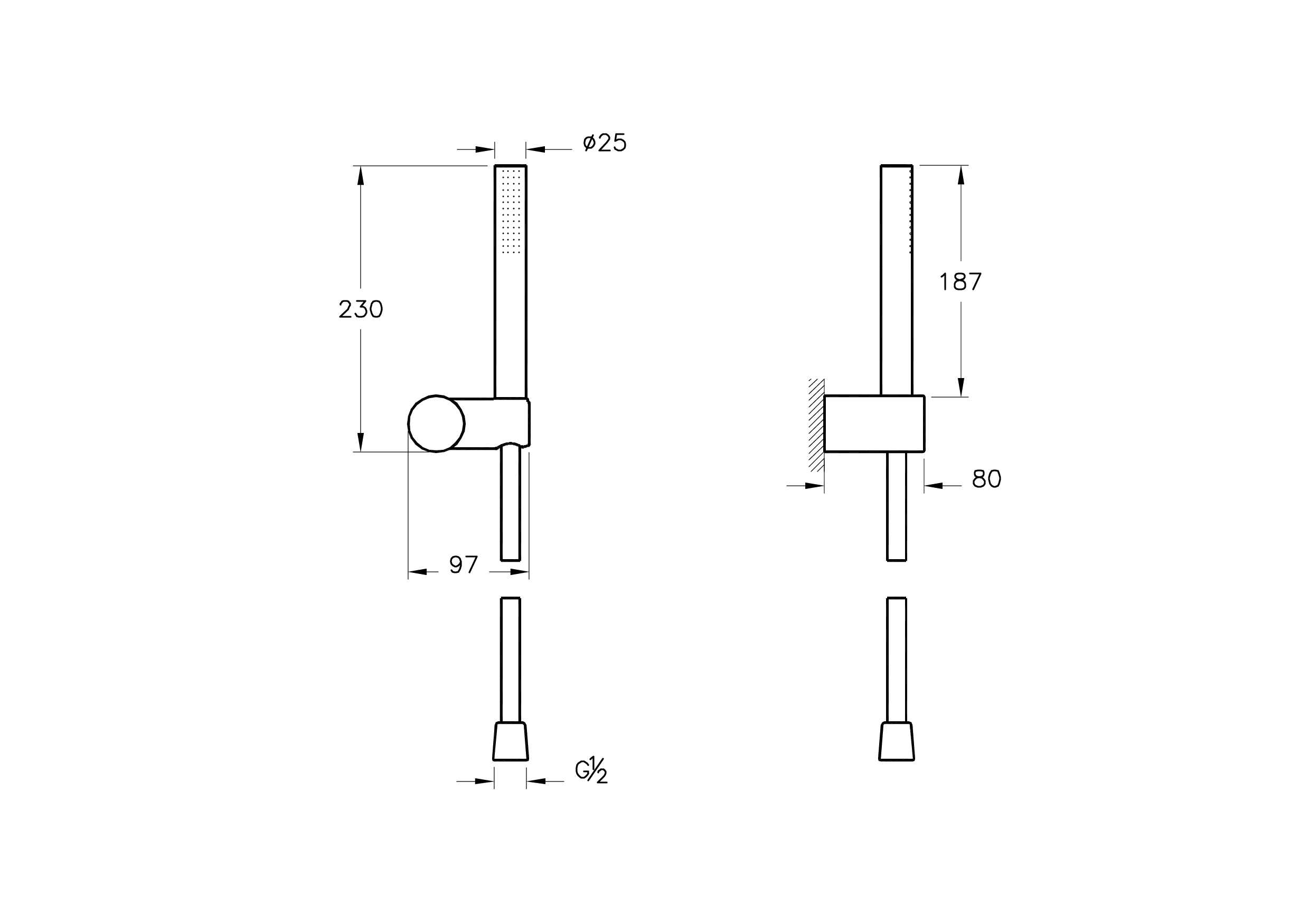 Ручной душ origin 1f, матовый черный
