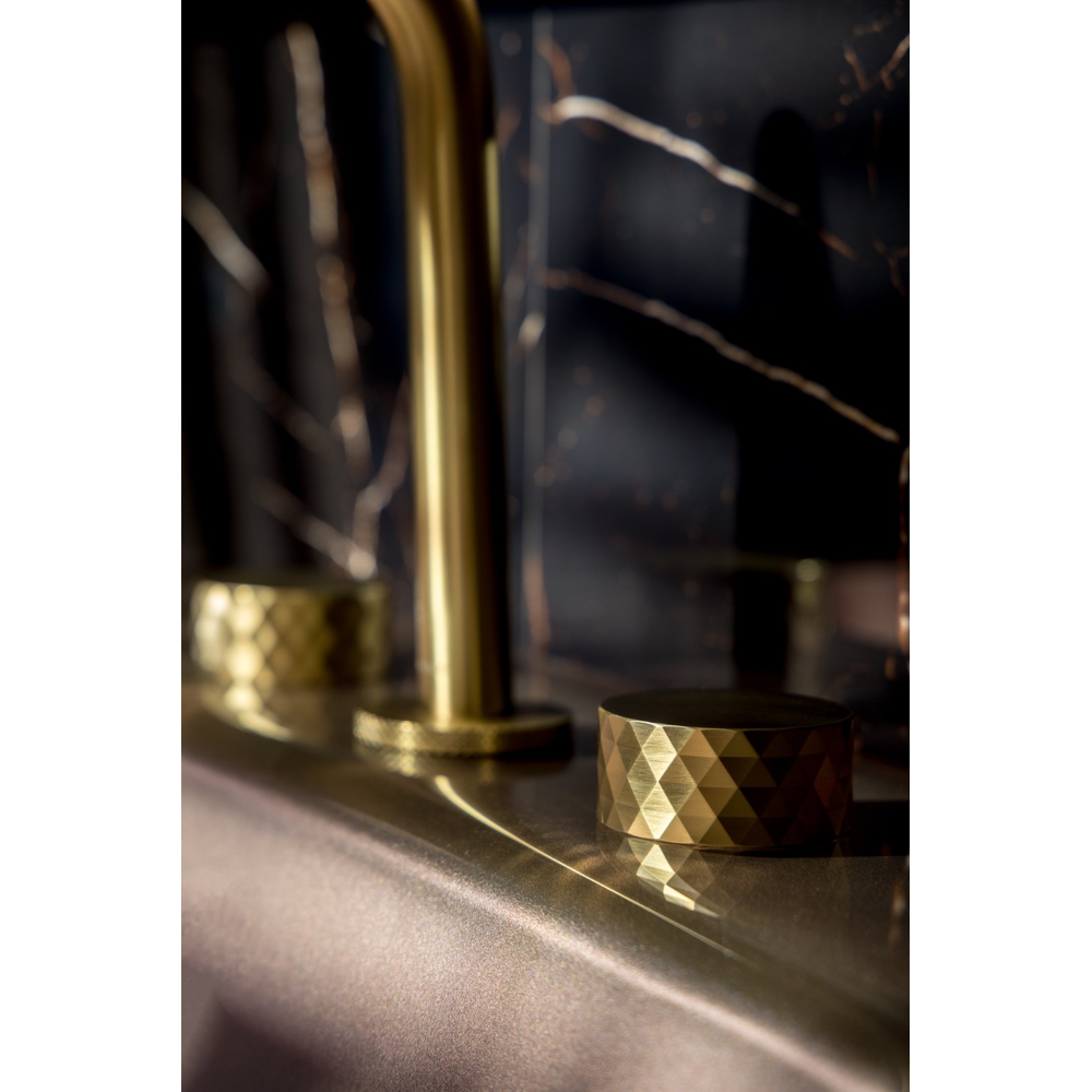Смеситель на столешницу STICK DIAMOND на 3 отв. Matt Gold