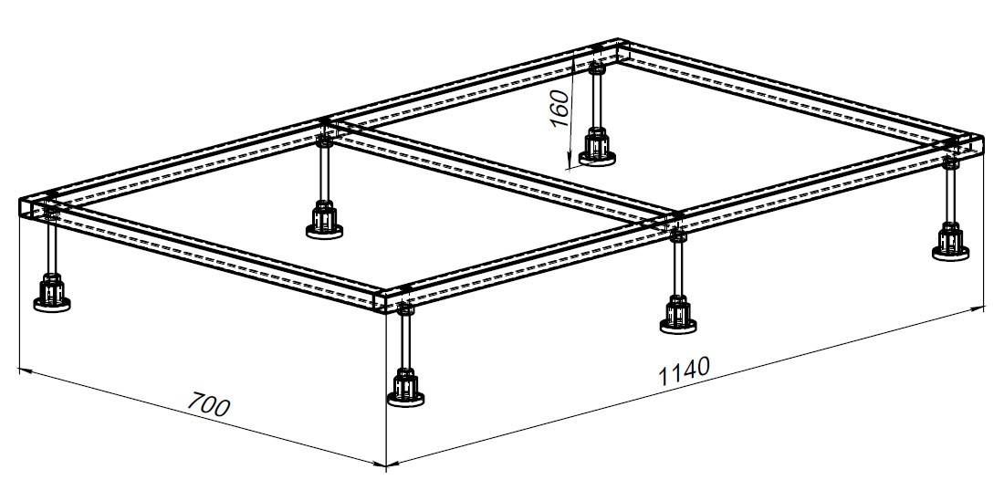 Каркас для поддона allen brau 120х80 8.00003