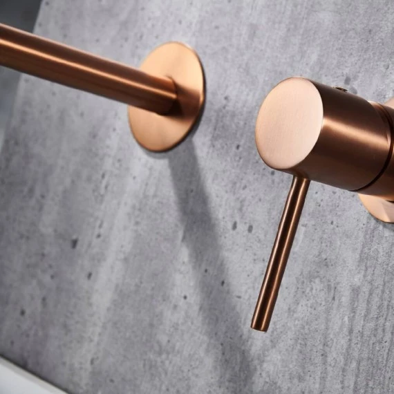 Смеситель для раковины настенный скрытая часть в комплекте imex monza glm039/orc brushed rose gold pvd