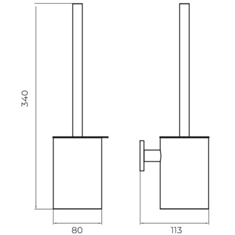 Ершик для унитаза настенный addimex practic cap003-06/ng matt black