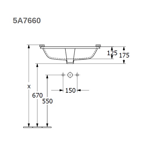 Architectura Раковина для установки под столешницу, 570 x 375 x 175 mm, Альпийский белый, с переливом овал