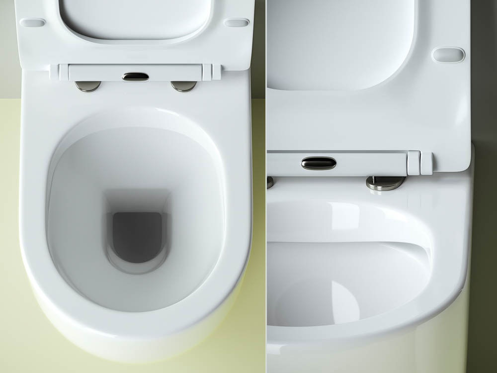 Напольный приставной унитаз Метрополь (Metropol) Безободковый (Rimless) CN4004