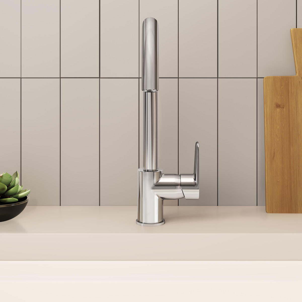 Смеситель для кухни VitrA Flow Soft A43419EXP с поворотным изливом однорычажный хром латунь