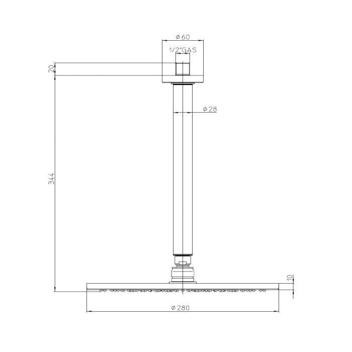 Bossini cosmo h30596.030 верхний душ ø 280 мм хром