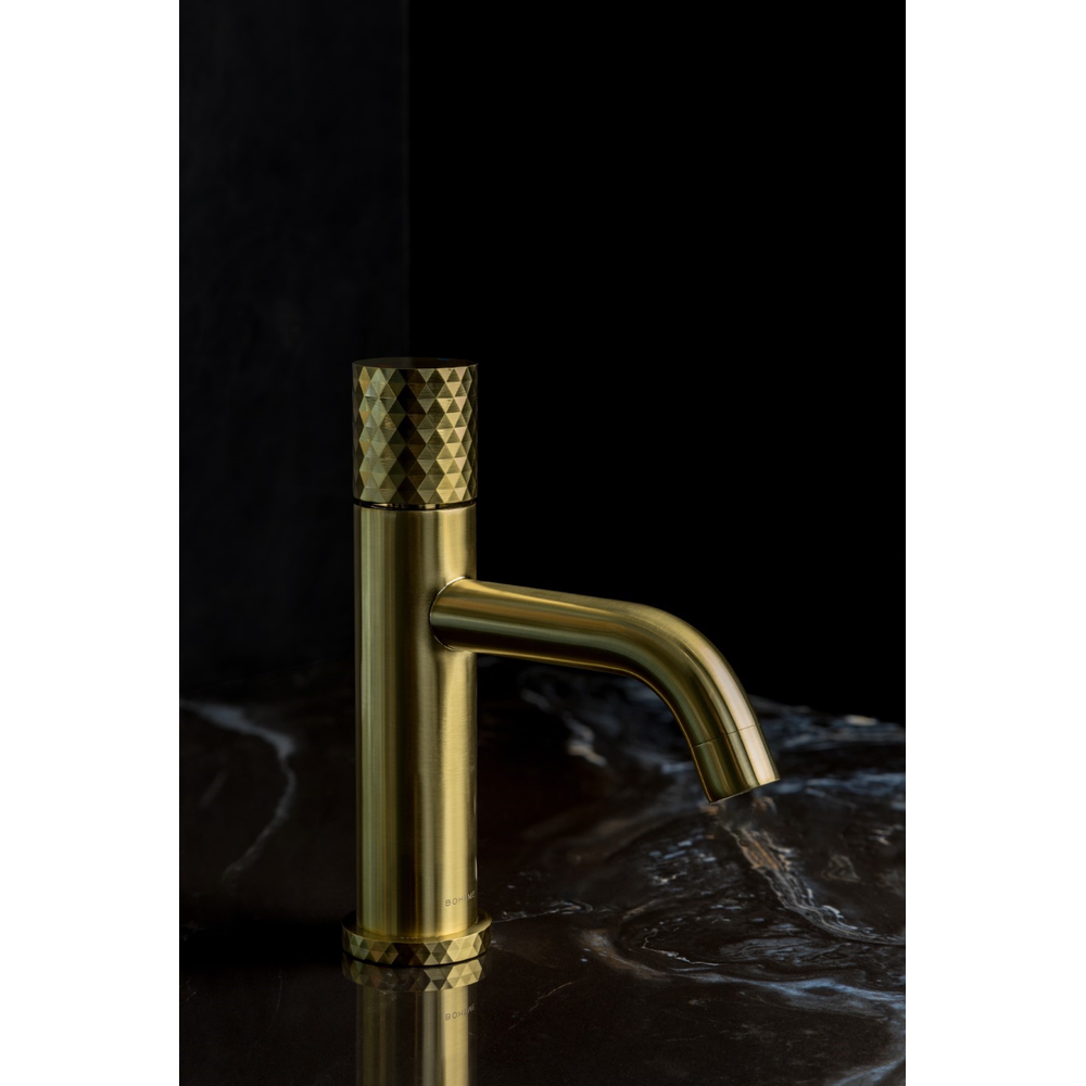 Смеситель STICK для умыв. низ. Mat Gold низкий с ручкой DIAMOND