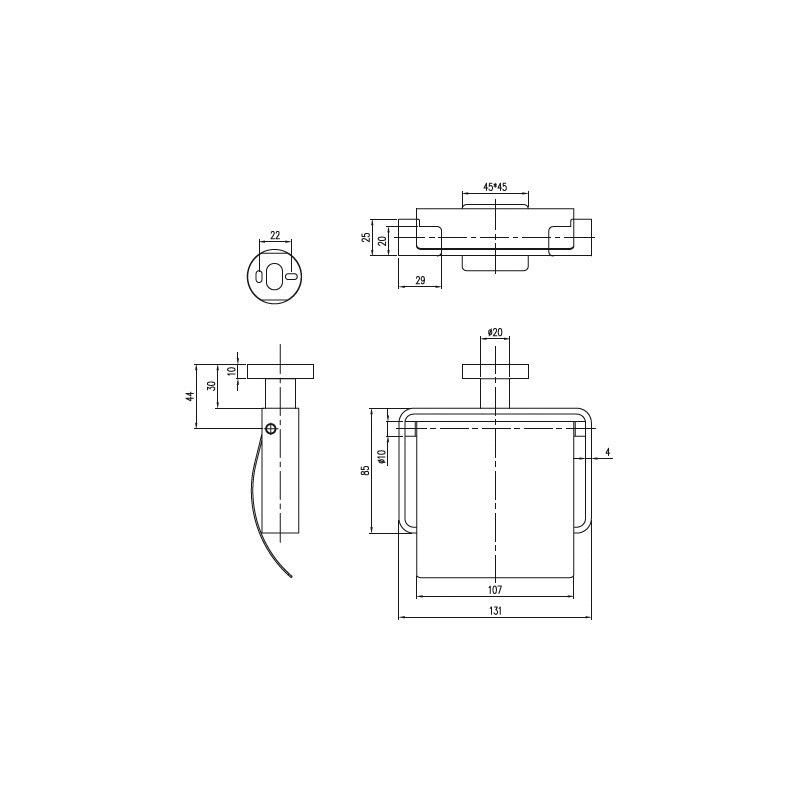 Elements – Striking Держатель для туалетной бумаги, с крышкой, 131 x 115 x 45 mm, Хром