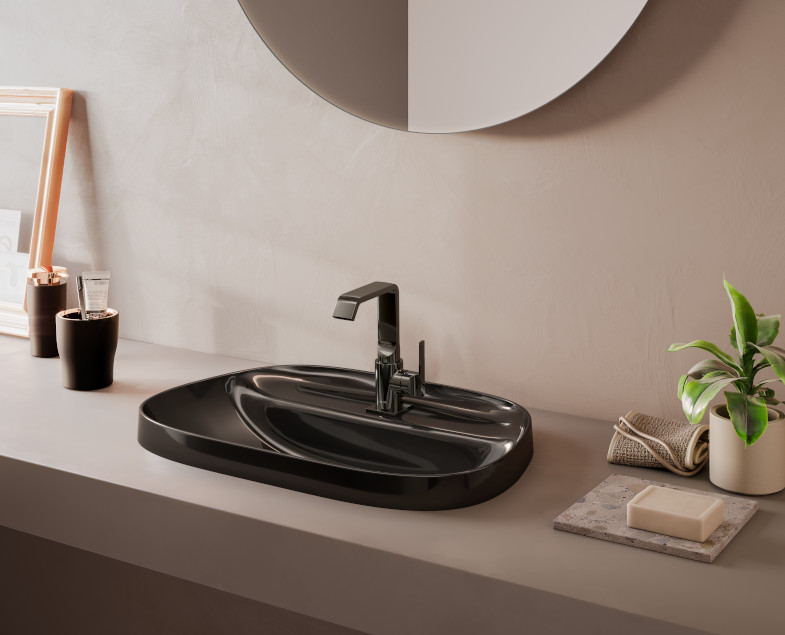 Смеситель suit для раковины, глянцевый черный