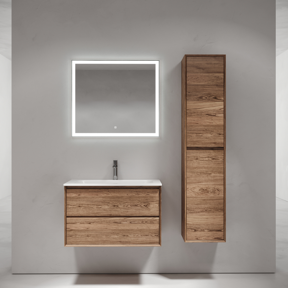Тумба подвесная sancos marmi 2.0 790х445х520 c двумя ящиками оснащенными доводчиками скрытого монтажа, цвет дуб чарльстон, арт.mr2.080ech