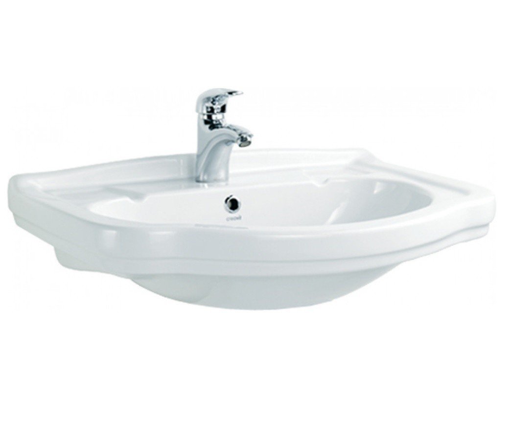 Creavit klasik kl065-00cb00e-0000 раковина подвесная 658*502 мм (белый глянцевый)