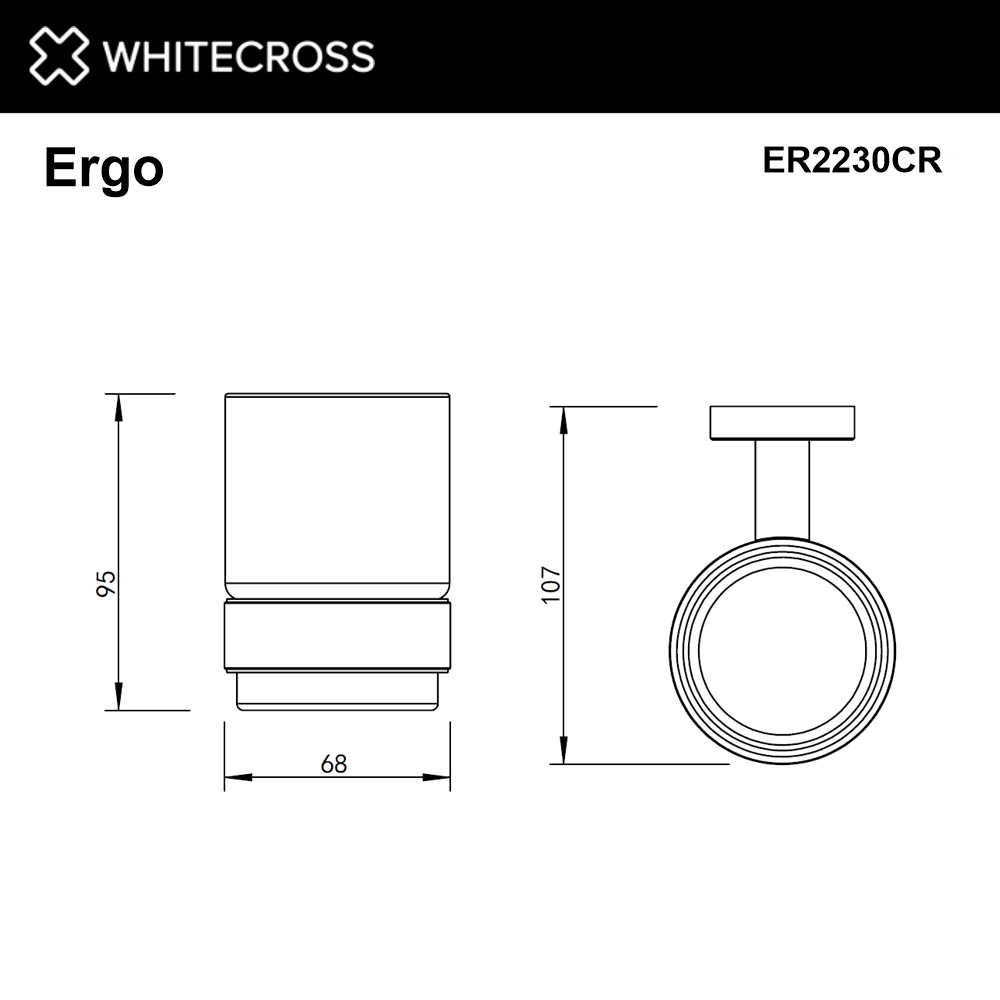 Стакан подвесной whitecross ergo er2230cr (хром)