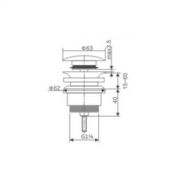 Донный клапан клик-клак ø1¼" для раковин с переливом или без imex vcc023 brushed rose gold pvd