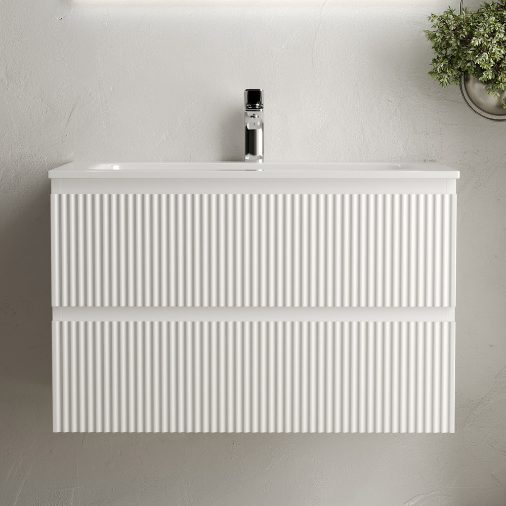Тумба подвесная sancos snob r 790х445х500, c двумя ящиками оснащенными доводчиками, bianco, арт.snr80w