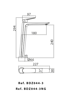 Смеситель для раковины высокий imex belgica bdz044-3ng matt black