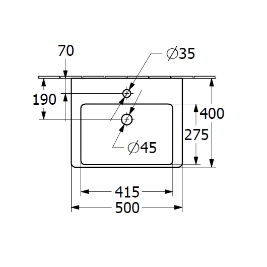 Subway 3.0 Раковина компактная, 500 x 400 x 145 mm, Альпийский белый, с переливом