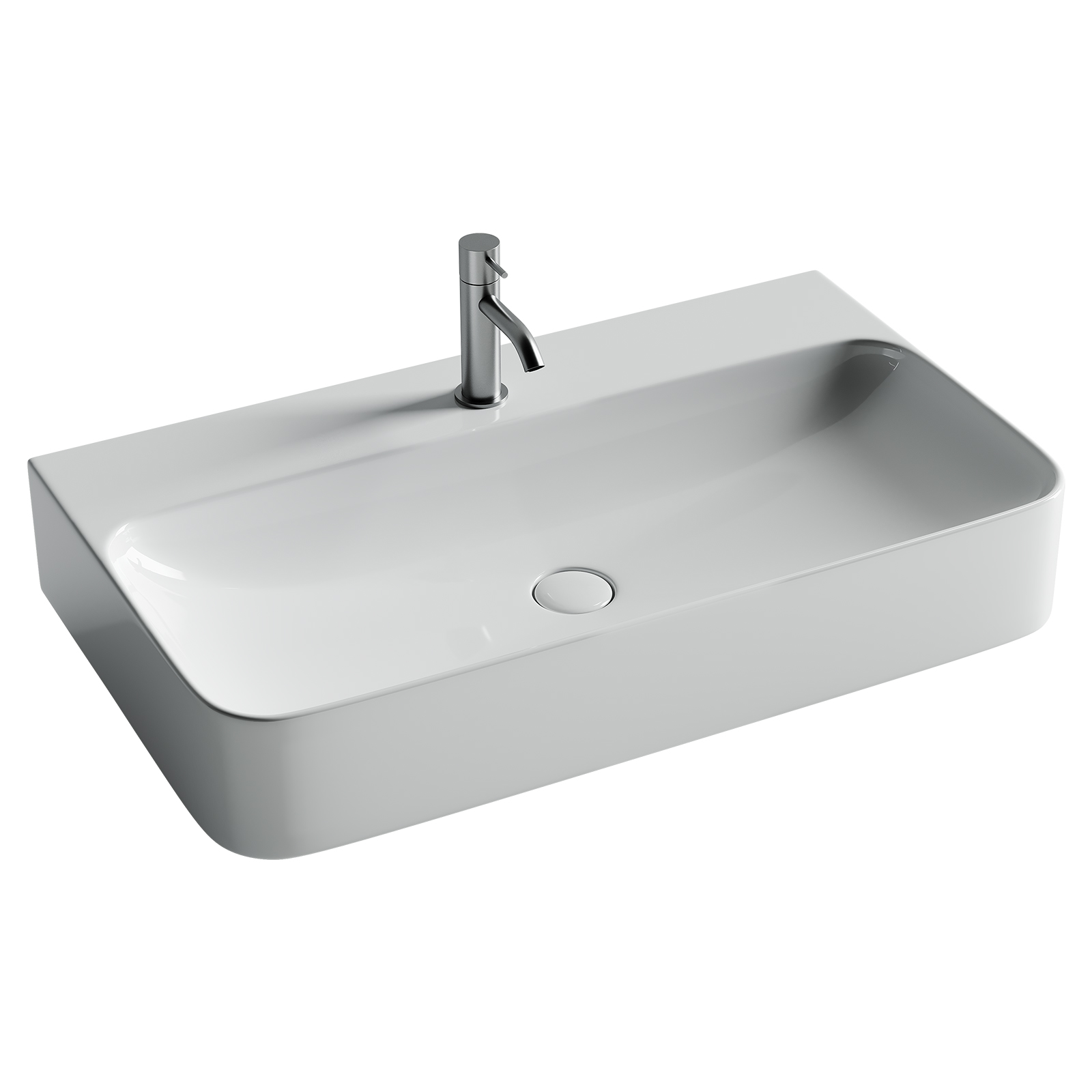 Умывальник aura с 1 отверстием для смесителя, без перелива 800x470x135мм