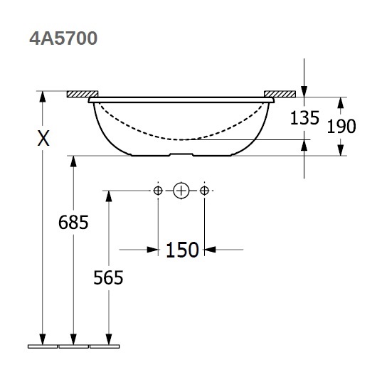 Loop & Friends Раковина для установки под столешницу, 540 x 340 x 190 mm, Pure Black CeramicPlus, с переливом, наружная сторона покрыта глазурью