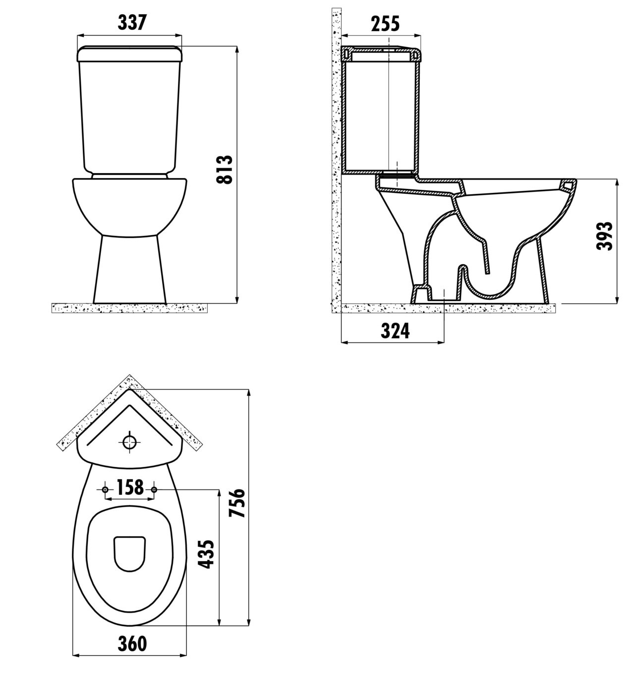 Creavit sedef sd300-00cb00e-0000 унитаз-компакт с функцией биде | чаша унитаза (белый глянцевый)