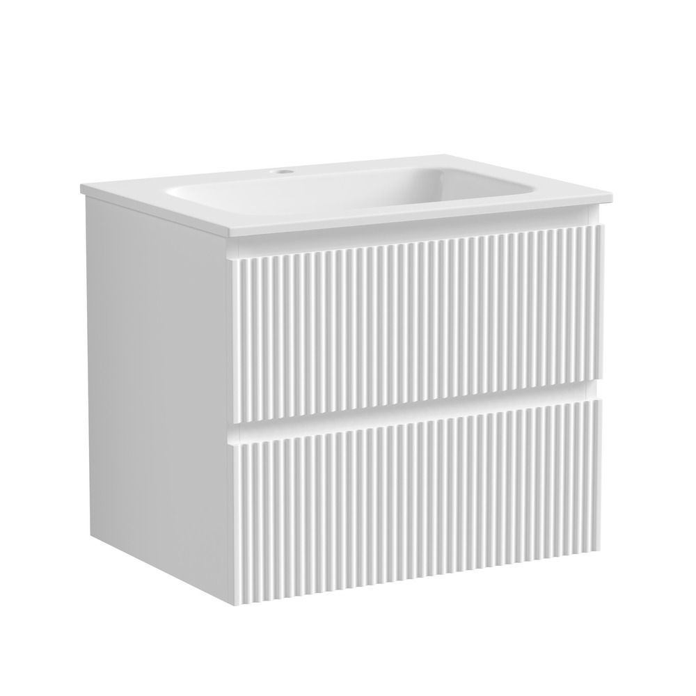 Тумба подвесная sancos snob r 590х445х500, c двумя ящиками оснащенными доводчиками, bianco, арт.snr60w