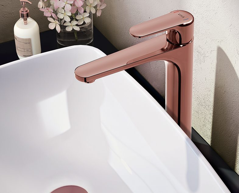 Смеситель root round для раковины-чаши, медь