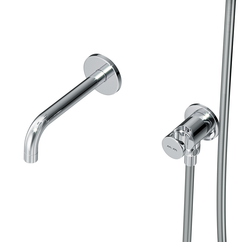 FT85A3RH40 X-Joy, набор: встроеный см-ль с ТМС, излив, прямоуг.верхний душ 300х210мм, ручн.душ, хром