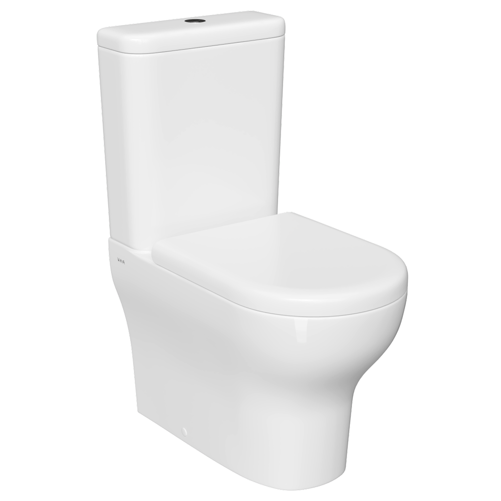 Унитаз-компакт напольный VitrA Zentrum 9012B003-7202 с сиденьем без микролифта белый санитарный фарфор антибактериальное покрытие Hygiene