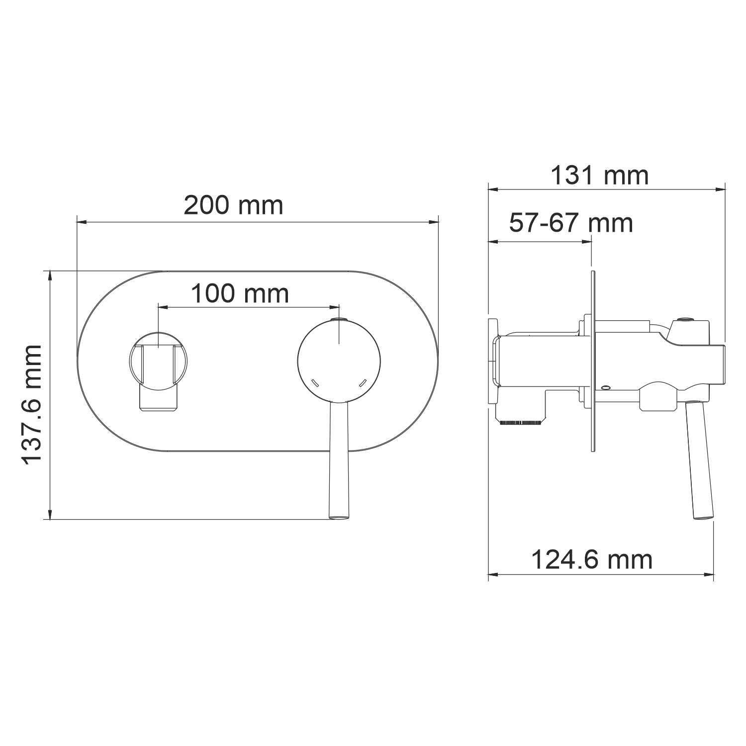 Main 4138 встраиваемый смеситель для душа с гигиенической лейкой