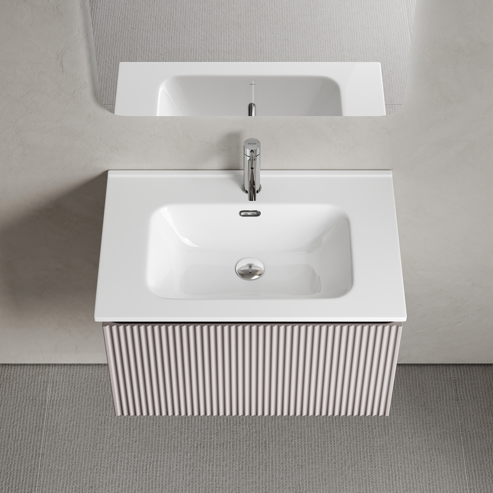 Тумба подвесная SANCOS Snob R 1.0 690х445х406, c одним ящиком оснащенным доводчиками Doha Soft, арт. SNR1.070SM