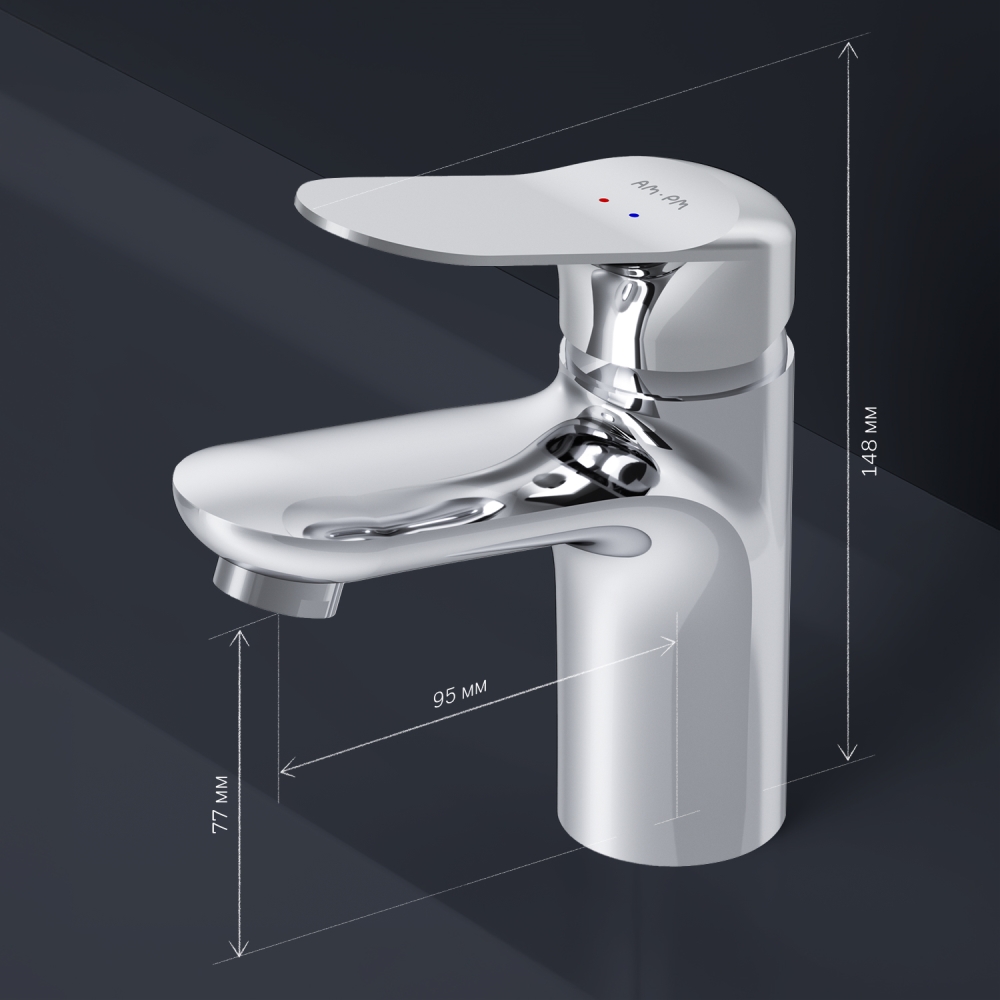 F85C02100 Sunny, смеситель для умывальника, хром, шт