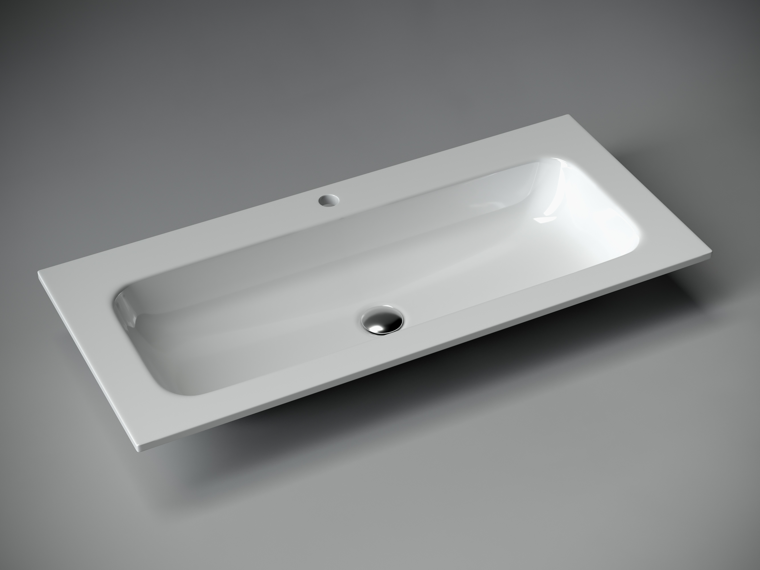 Раковина накладная grace прямоугольная, с отверстием под смеситель,  1010*457*137 мм, цвет белый