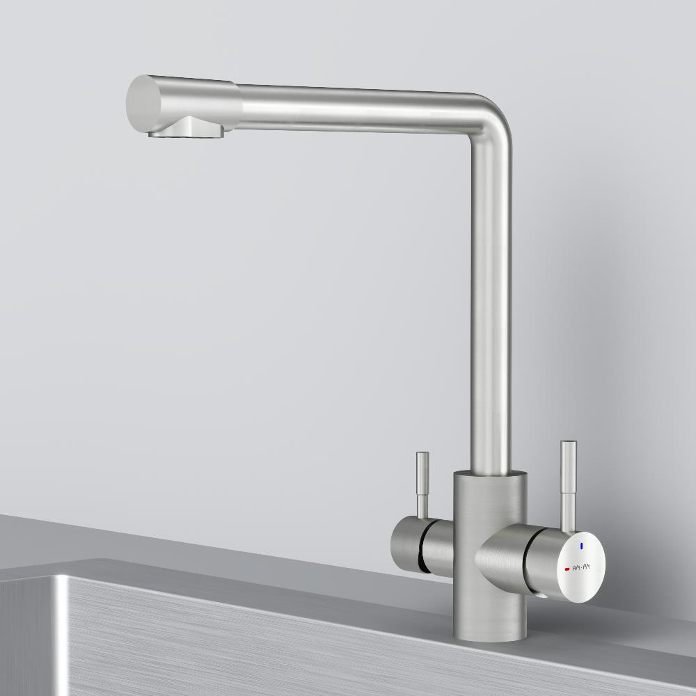 F85B05711 X-Joy S, смеситель для кухни с L-изливом с каналом для питьевой воды, сатин