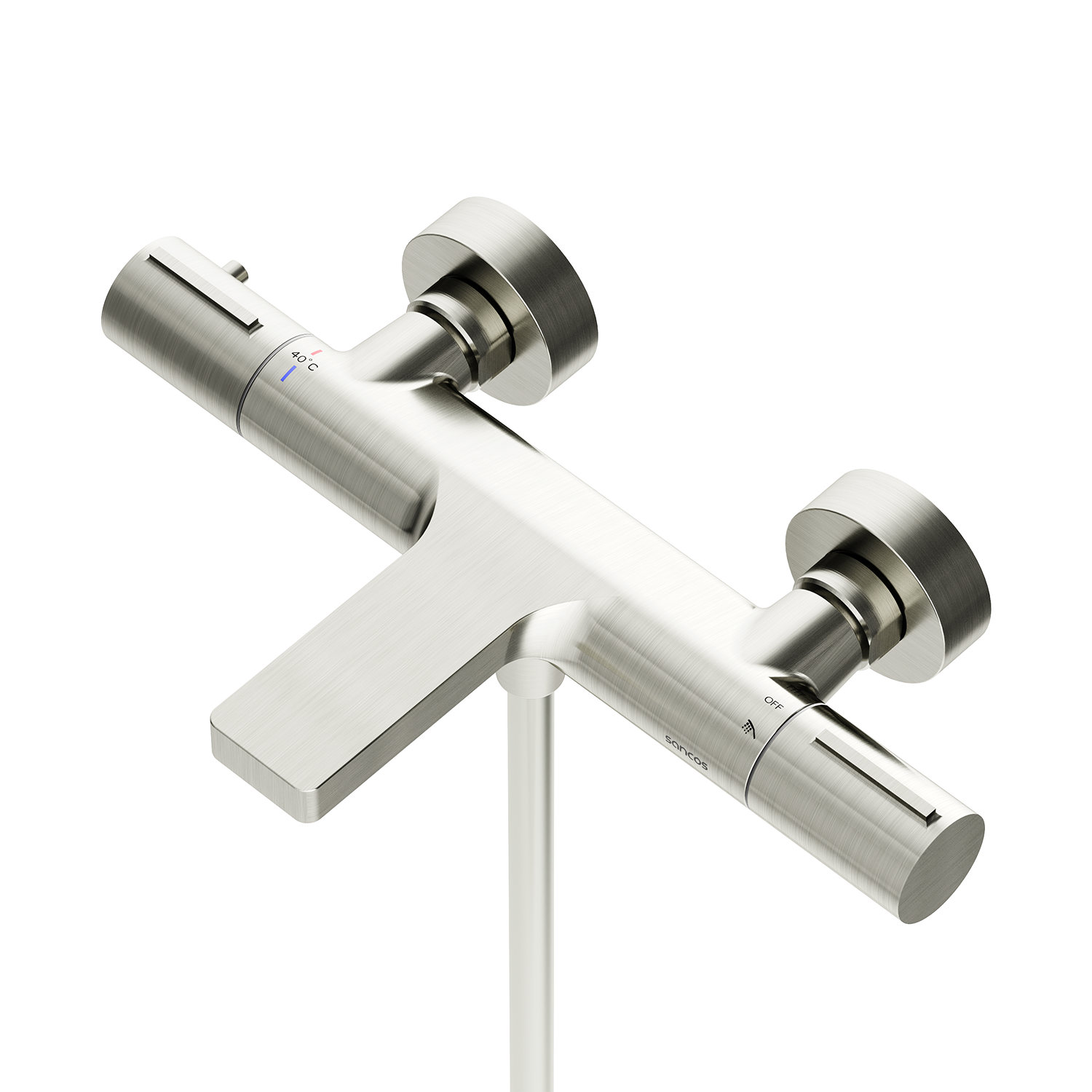 Термостатический смеситель для ванны и душа SANCOS Etna, брашированный никель, PVD покрытие, арт. SC9006BN